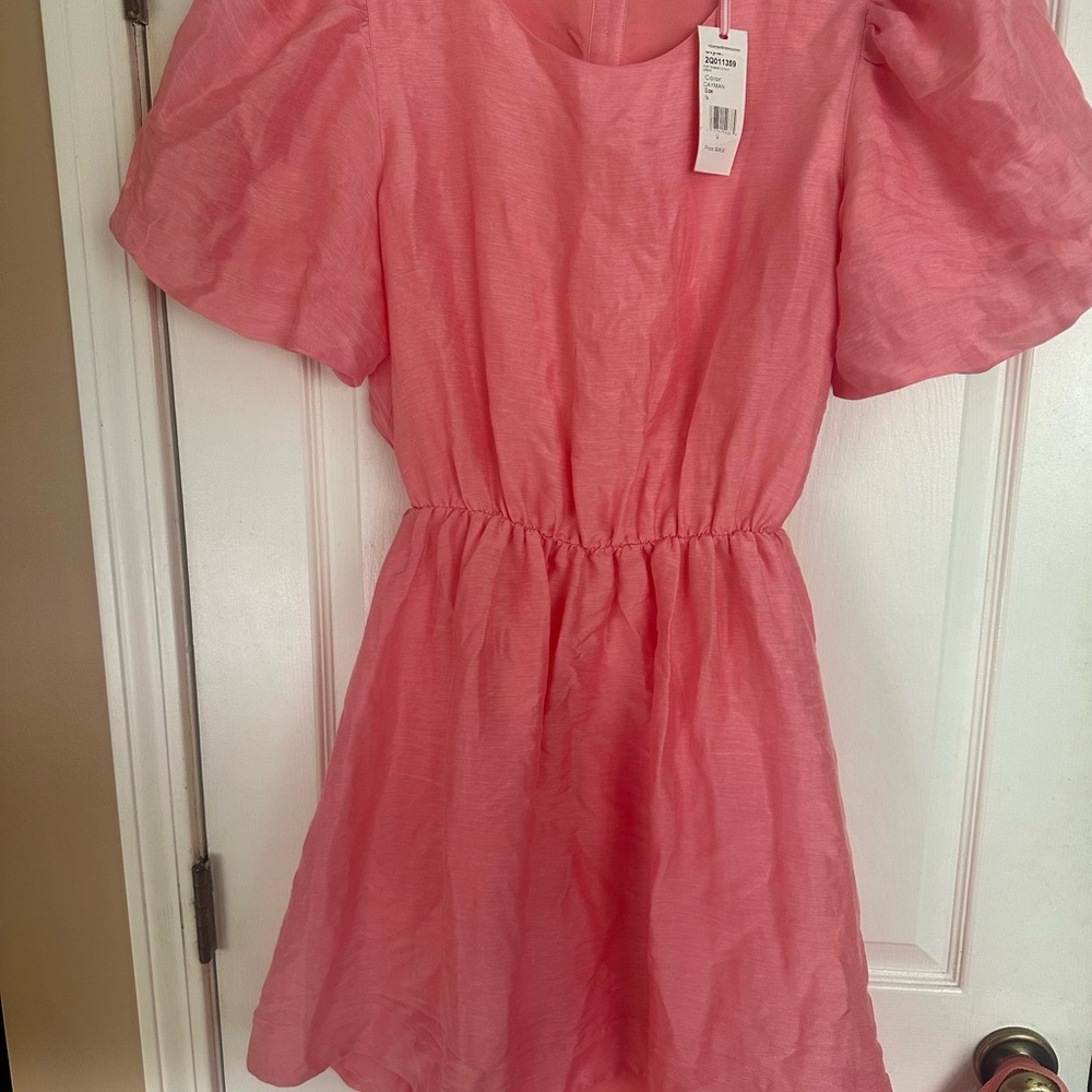 Pink Vineyard Vines Puff Sleeve Cut Out Dress NWT